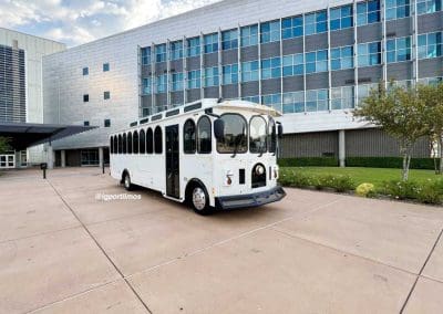 White Trolley Bus for Wedding DFW